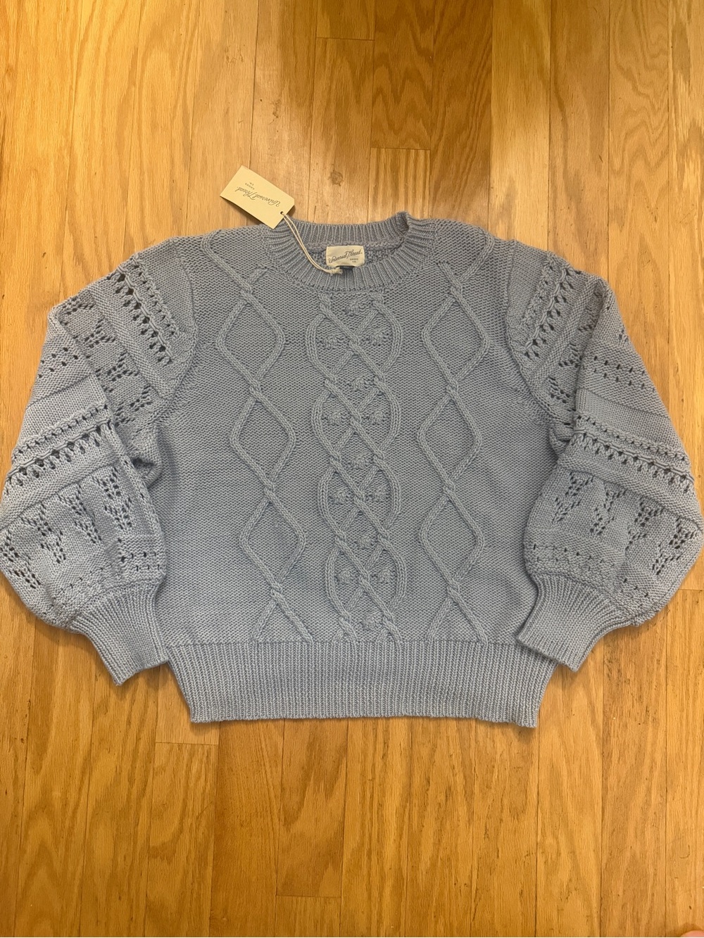 Universal Thread Cable Knit Sweater Blue